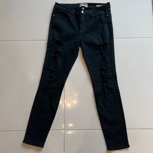 FRAME Women's Le Skinny de Jeanne Distressed Jeans COLR403 Spruce